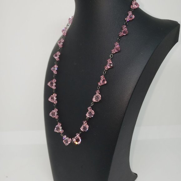 Beautiful Sparkling Pink Beaded Necklace - Picture 4 of 9